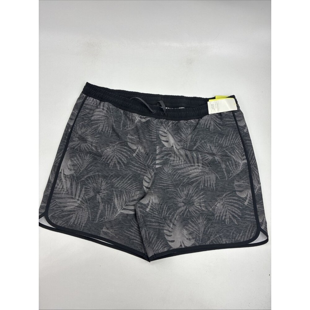 All in Motion Mens Hybrid Shorts XXL Gray Tropical Print Drawstring